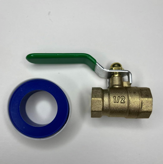 1/2 inch NPT Brass Ball Valve, Full Port Water Stop Shut Off Ball Valve, Level Handle Pipe Heavy Duty Brass Female Threaded Ball Valve - Model 300WOG GREEN