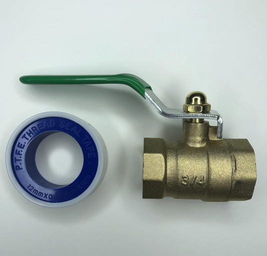 3/4inch NPT Brass Ball Valve, Full Port Water Stop Shut Off Ball Valve, Level Handle Pipe Heavy Duty Brass Female Threaded Ball Valve - Model HENX GREEN