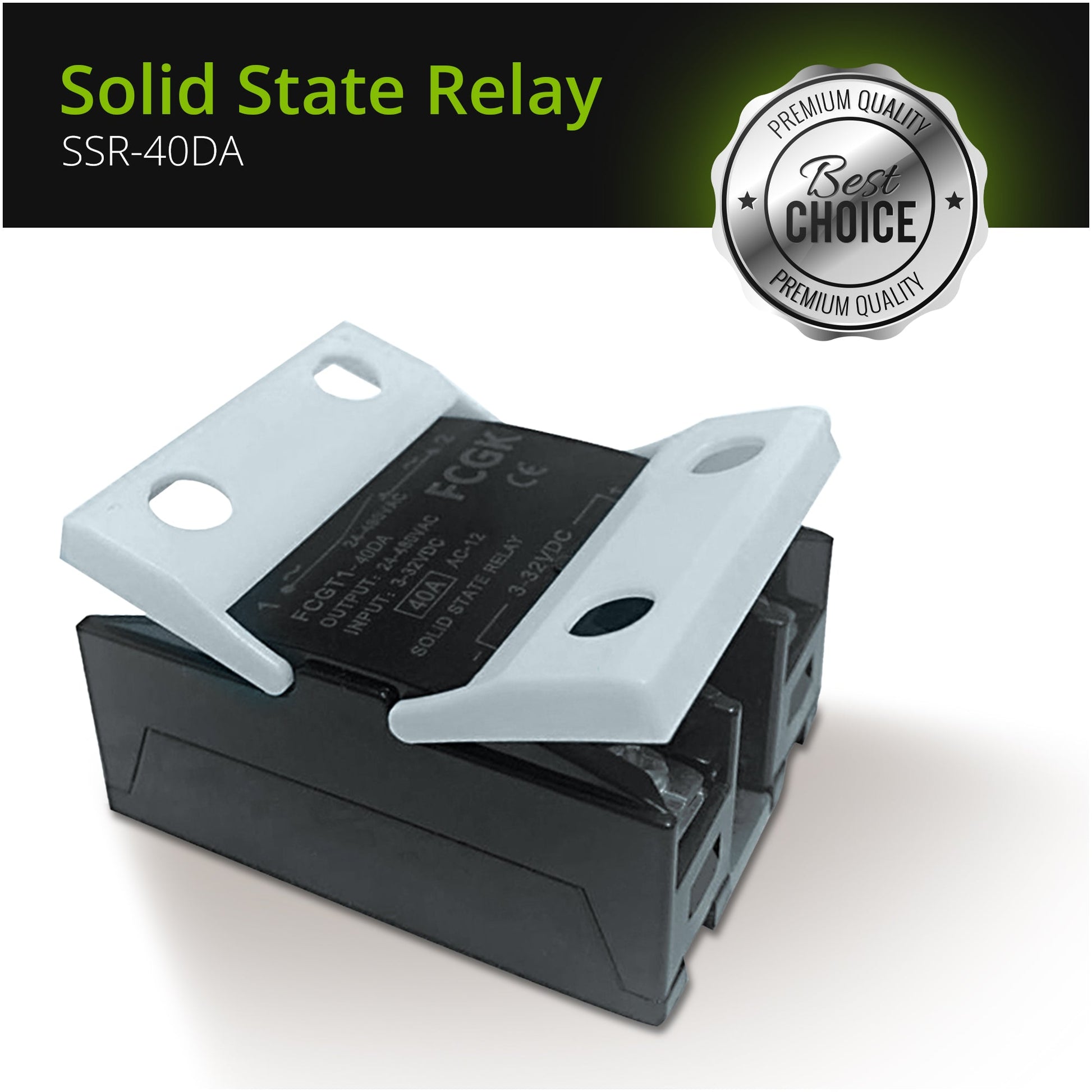 Solid State Relay FCGK SSR - 40DA DC to AC Input 3 - 32VDC to Output 24 - 480VAC 40A Single Phase Plastic Cover - Sumiempaques Corp.